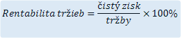 Rentabilita tržieb vzorec