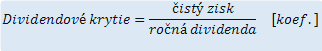 Dividendové krytie vzorec