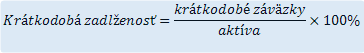 Krátkodobá zadľženosť vzorec